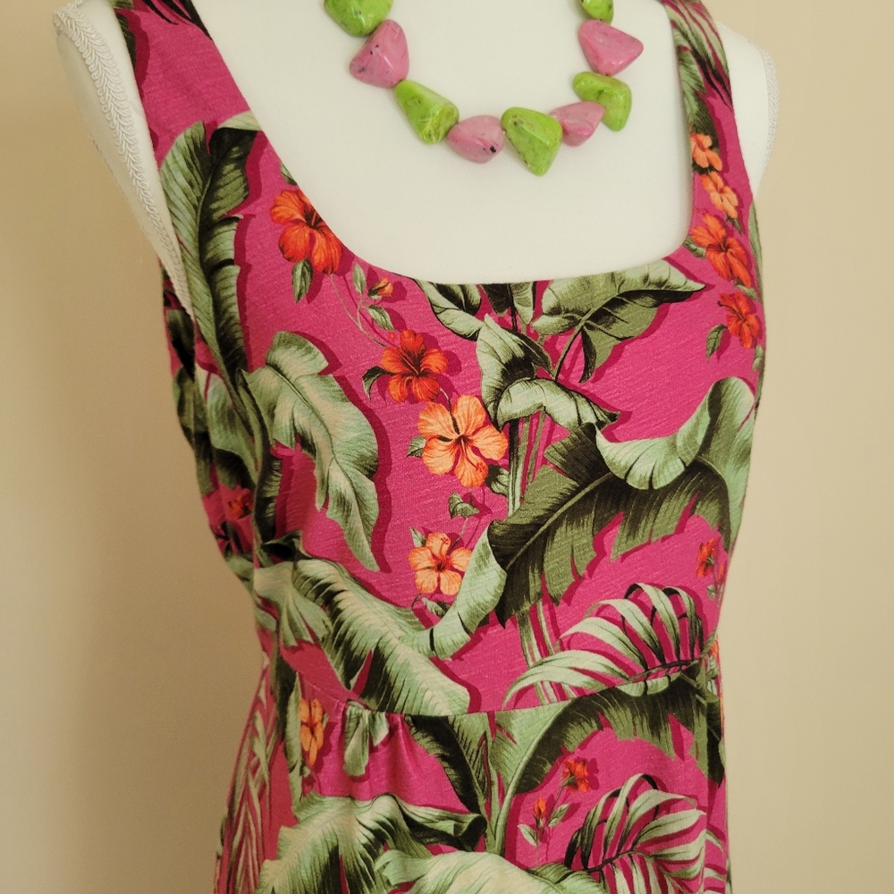 Tommy Bahama Beau Jardin Tropical Print Sleeveless Dress